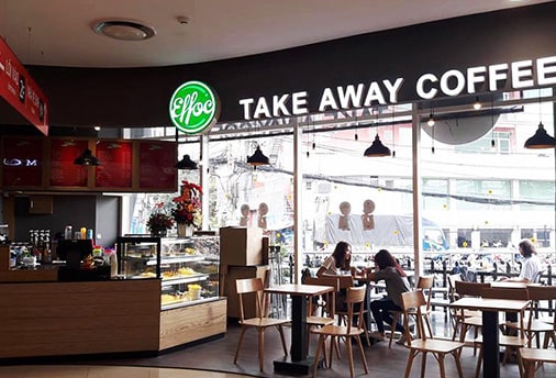 Mô hình quán Cafe take - away, trả tiền trước